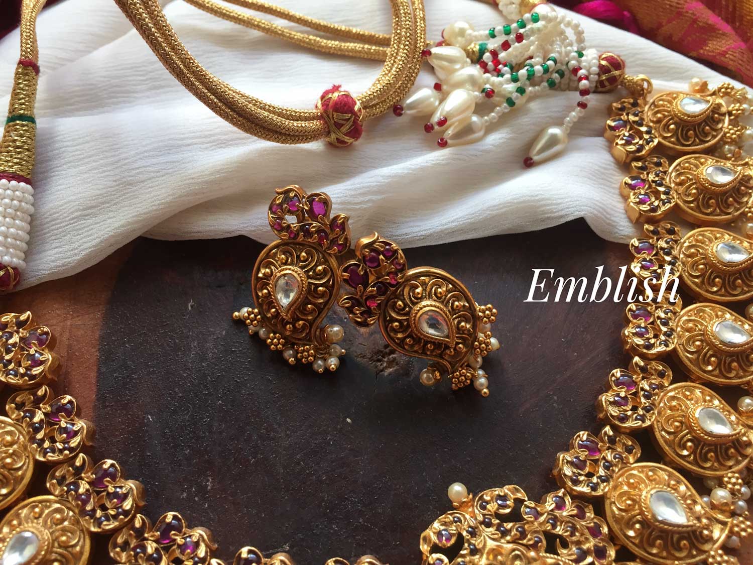 Kundan Mango intricate work Lakshmi neckpiece
